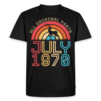 Salutations d’anniversaire pour juillet 1970 - T-shirt Premium bio Homme - noir - Devant - Nico (187cm)