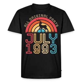 Année de construction 1993 En juillet - T-shirt Premium bio Homme - noir - Devant - Nico (187cm)