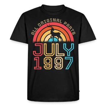 Mois de naissance : juillet 1997 - T-shirt Premium bio Homme - noir - Devant - Nico (187cm)