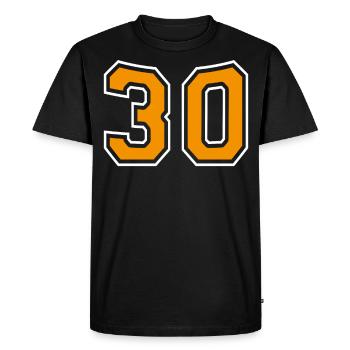 Number 30 Orange - Men's Premium Organic T-Shirt - black - Front - Nico (187cm)