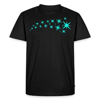 Étoiles vert menthe - T-shirt Premium bio Homme - noir - Devant - Nico (187cm)