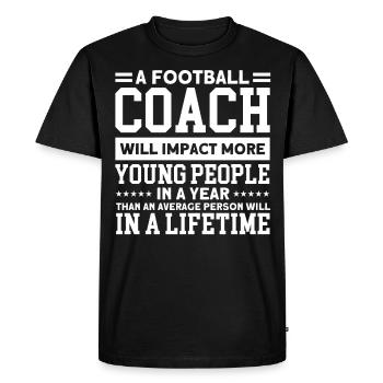 Les entraîneurs de football influencent les jeunes - T-shirt Premium bio Homme - noir - Devant - Nico (187cm)