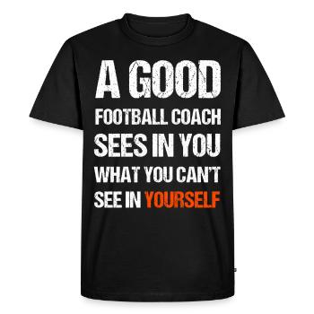 Un bon entraîneur de football - T-shirt Premium bio Homme - noir - Devant - Nico (187cm)