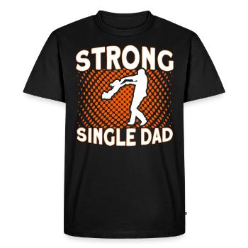 Strong single father Father's Day - Men's Premium Organic T-Shirt - black - Front - Nico (187cm)