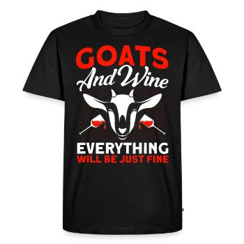 Vintage Retro Goat Breeder Goat Goat Lover - Men's Premium Organic T-Shirt - black - Front - Nico (187cm)