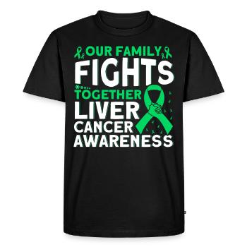 Our family fights liver cancer together - Men's Premium Organic T-Shirt - black - Front - Nico (187cm)