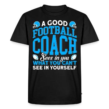 Un bon entraîneur de football - T-shirt Premium bio Homme - noir - Devant - Nico (187cm)