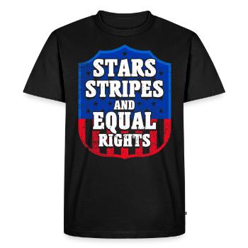 Stars, stripes and equality - Men's Premium Organic T-Shirt - black - Front - Nico (187cm)