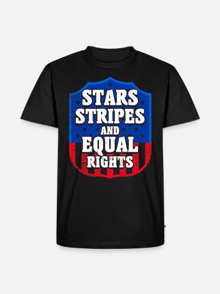 Étoiles, rayures et égalité - T-shirt Premium bio Homme - noir