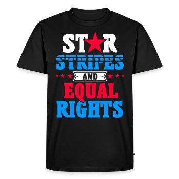 Stars, stripes and equality - Men's Premium Organic T-Shirt - black - Front - Nico (187cm)