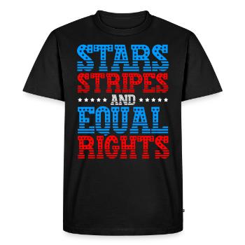 Stars, stripes and equality - Men's Premium Organic T-Shirt - black - Front - Nico (187cm)