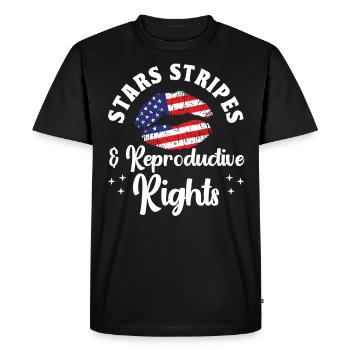 Stars Stripes & Reproductive Rights - Men's Premium Organic T-Shirt - black - Front - Nico (187cm)