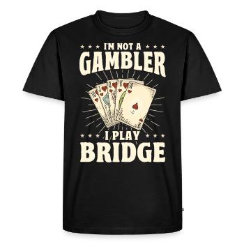 I'm not a player and I play bridge - Men's Premium Organic T-Shirt - black - Front - Nico (187cm)