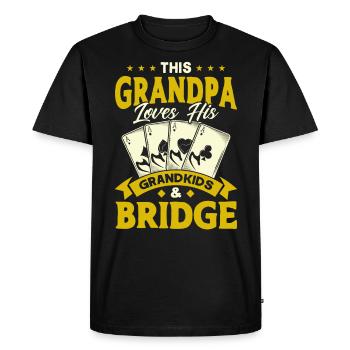 Grandpa loves his grandchildren and Bridge - Men's Premium Organic T-Shirt - black - Front - Nico (187cm)