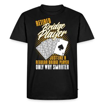 Retired Bridge Players Simply Smarter - Men's Premium Organic T-Shirt - black - Front - Nico (187cm)