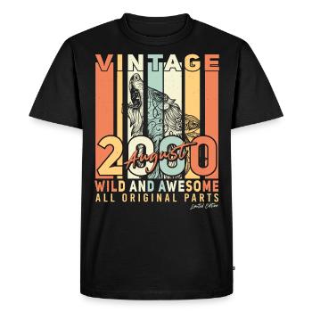 All original in August 2000 - Men's Premium Organic T-Shirt - black - Front - Nico (187cm)