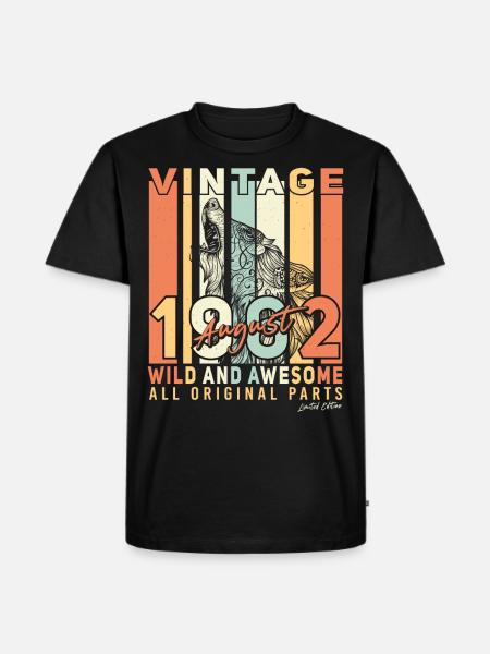 60th birthday August 1962 - Men's Premium Organic T-Shirt - black