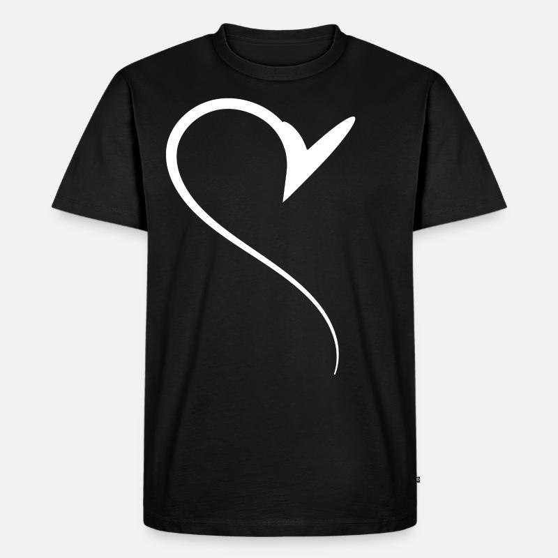 Halbes Weises Herz Simpel - Männer Premium Bio T-Shirt - Schwarz