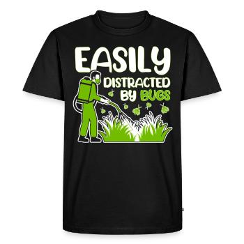 Facilement distrait par les exterminateurs de vermine - T-shirt Premium bio Homme - noir - Devant - Nico (187cm)