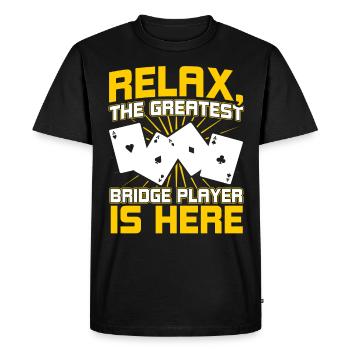 The biggest bridge player is here - Men's Premium Organic T-Shirt - black - Front - Nico (187cm)