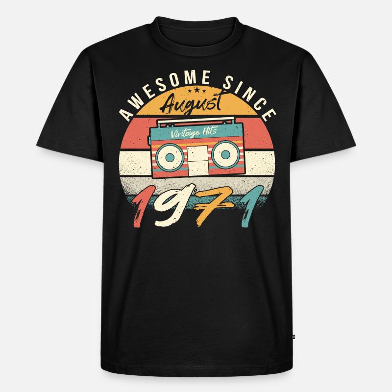 August 1971 Geschenkidee - Männer Premium Bio T-Shirt - Schwarz