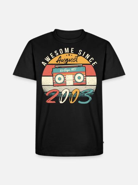 Geburtsjahr 2003 Im August - Männer Premium Bio T-Shirt - Schwarz