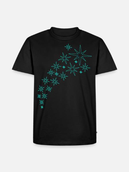 Sternenbogen Mintgrünes Design - Männer Premium Bio T-Shirt - Schwarz