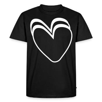 White Hearts - Men's Premium Organic T-Shirt - black - Front - Nico (187cm)