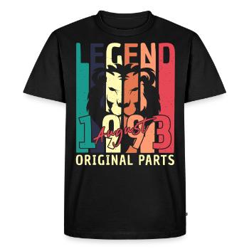 Né en 1993 en août - T-shirt Premium bio Homme - noir - Devant - Nico (187cm)