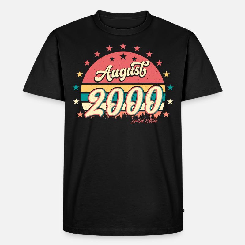 Bester Geburtsmonat August 2000 - Männer Premium Bio T-Shirt - Schwarz