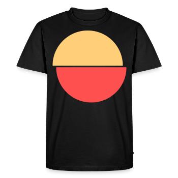 Demi-cercles rouge et jaune Design - T-shirt Premium bio Homme - noir - Devant - Nico (187cm)