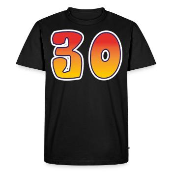 Number 30 Red - Orange Design - Men's Premium Organic T-Shirt - black - Front - Nico (187cm)