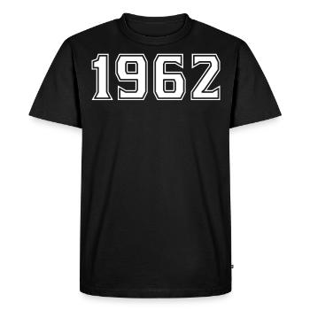 1962 Année en blanc - T-shirt Premium bio Homme - noir - Devant - Nico (187cm)