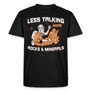 Moins de paroles, plus de pierres et de minéraux - T-shirt Premium bio Homme - noir - Devant - Nico (187cm)