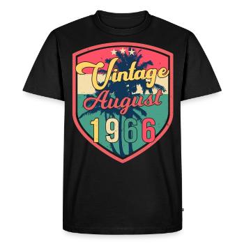 Millésime d’août 1966 - T-shirt Premium bio Homme - noir - Devant - Nico (187cm)