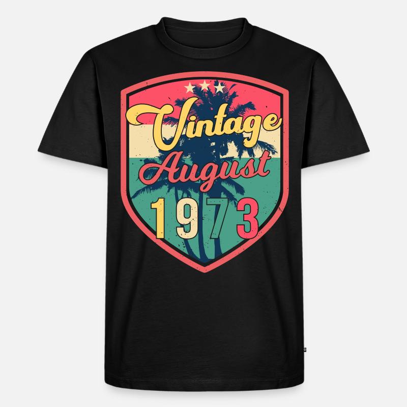 1973 August Retro - Männer Premium Bio T-Shirt - Schwarz