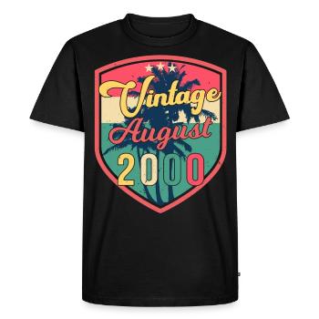 Best month of birth August 2000 - Men's Premium Organic T-Shirt - black - Front - Nico (187cm)