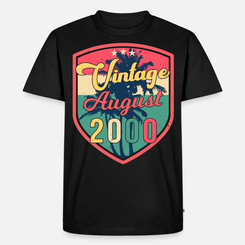 Bester Geburtsmonat August 2000 - Männer Premium Bio T-Shirt - Schwarz