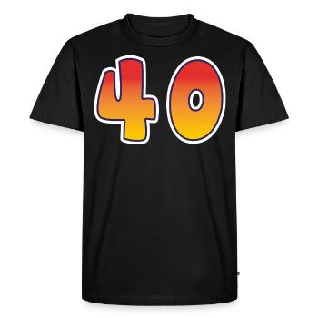 Number 40 Red - Orange Design - Men's Premium Organic T-Shirt - black - Front - Nico (187cm)
