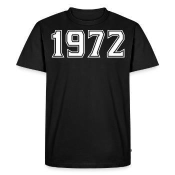 1972 Année en blanc - T-shirt Premium bio Homme - noir - Devant - Nico (187cm)