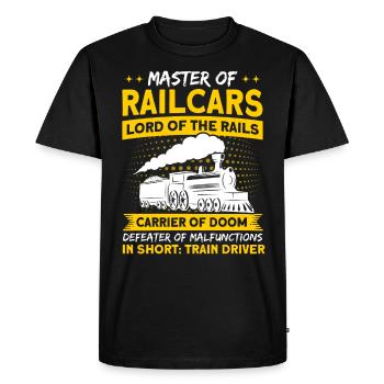 Master of wagons Master of rails Locomotive - Men's Premium Organic T-Shirt - black - Front - Nico (187cm)