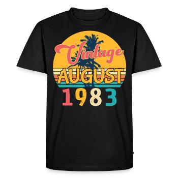 Année de construction 1983 en août - T-shirt Premium bio Homme - noir - Devant - Nico (187cm)