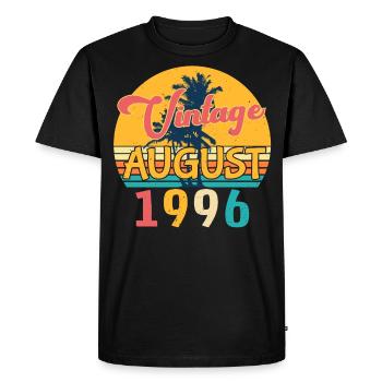 Month of birth August 1996 - Men's Premium Organic T-Shirt - black - Front - Nico (187cm)