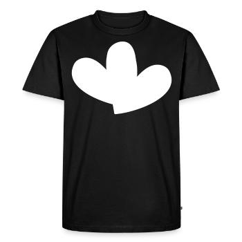 Double White Heart - Men's Premium Organic T-Shirt - black - Front - Nico (187cm)