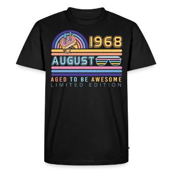 August 1968 Retro - Men's Premium Organic T-Shirt - black - Front - Nico (187cm)