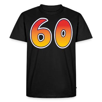 Number 60 Red - Orange Design - Men's Premium Organic T-Shirt - black - Front - Nico (187cm)