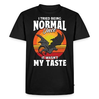 I once tried to be normal dragon - Men's Premium Organic T-Shirt - black - Front - Nico (187cm)