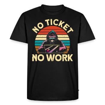 Pas de ticket, pas d’administrateur système de travail - T-shirt Premium bio Homme - noir - Devant - Nico (187cm)
