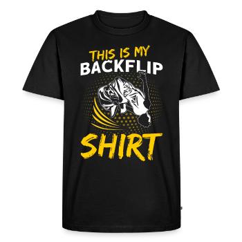 Extreme Sports Parkour C’est ma chemise backflip - T-shirt Premium bio Homme - noir - Devant - Nico (187cm)