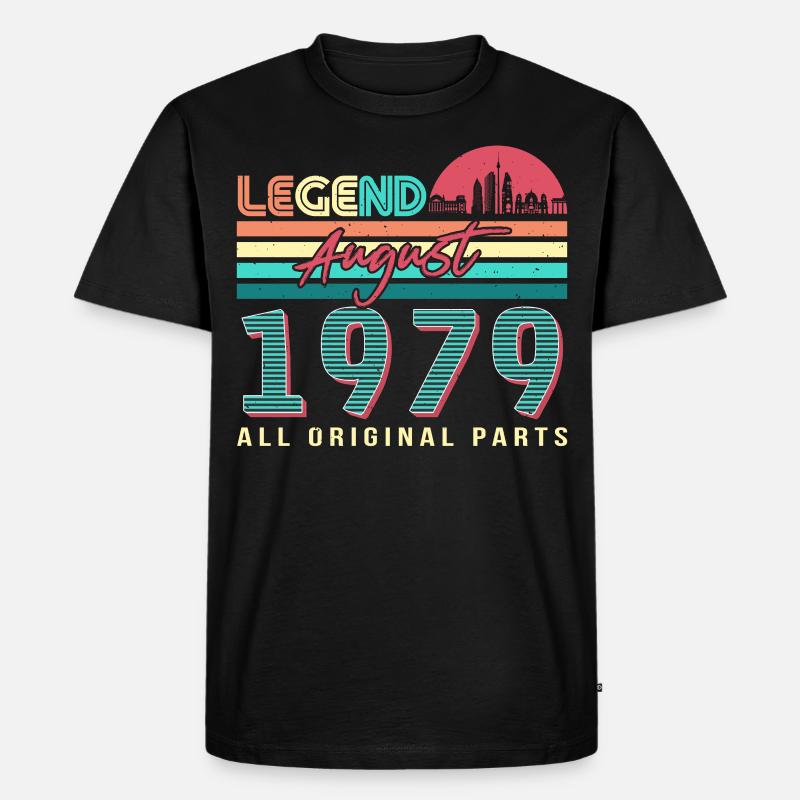 Retro 1979 August - Männer Premium Bio T-Shirt - Schwarz
